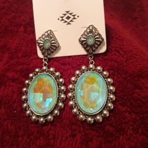Elegant Silver and Blue Earrings